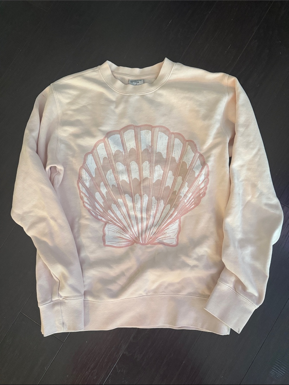 Light Pink Seashell Graphic Crewneck Sweatshirt - living fully